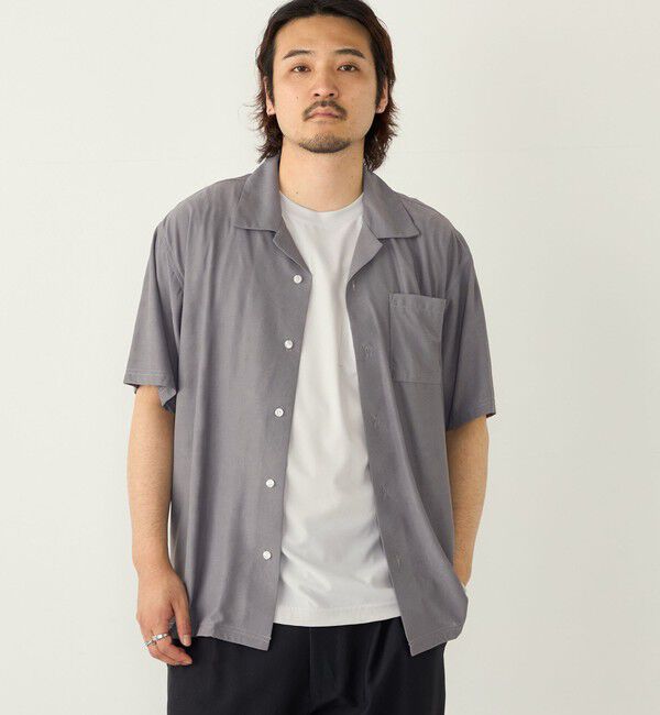SHIPS Colors 「SHIPS Colors:〈接触冷感〉カット ジャカード オープンカラー シャツ」|シャツ・ブラウス|