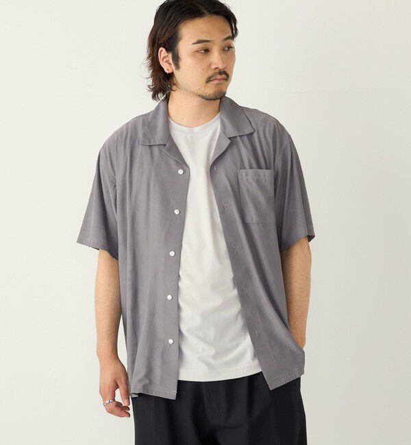 SHIPS Colors 「SHIPS Colors:〈接触冷感〉カット ジャカード オープンカラー シャツ」|シャツ・ブラウス|