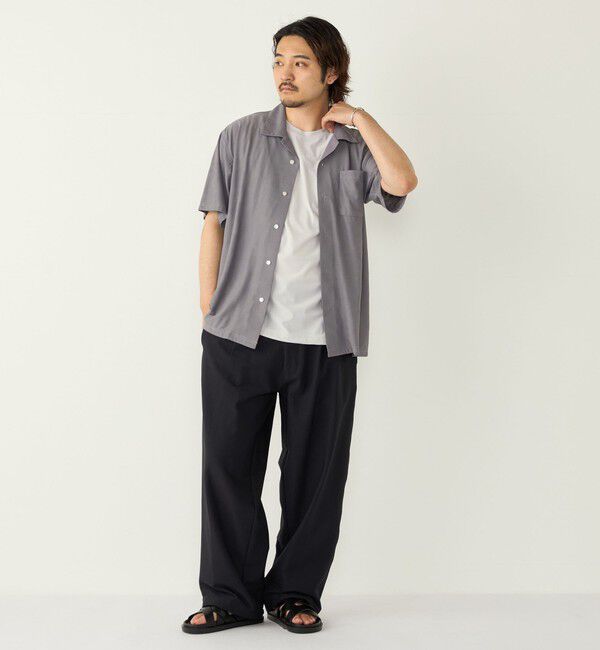 SHIPS Colors 「SHIPS Colors:〈接触冷感〉カット ジャカード オープンカラー シャツ」|シャツ・ブラウス|