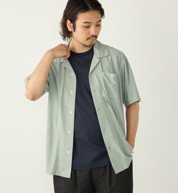 SHIPS Colors 「SHIPS Colors:〈接触冷感〉カット ジャカード オープンカラー シャツ」|シャツ・ブラウス|