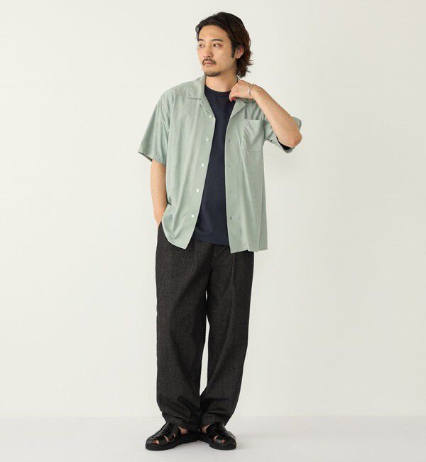 SHIPS Colors 「SHIPS Colors:〈接触冷感〉カット ジャカード オープンカラー シャツ」|シャツ・ブラウス|