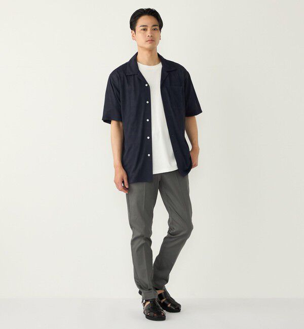 SHIPS Colors 「SHIPS Colors:〈接触冷感〉カット ジャカード オープンカラー シャツ」|シャツ・ブラウス|