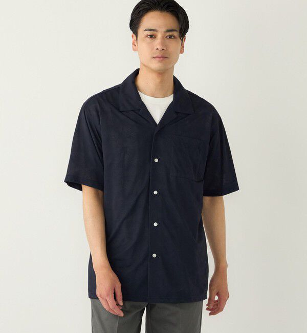 SHIPS Colors 「SHIPS Colors:〈接触冷感〉カット ジャカード オープンカラー シャツ」|シャツ・ブラウス|