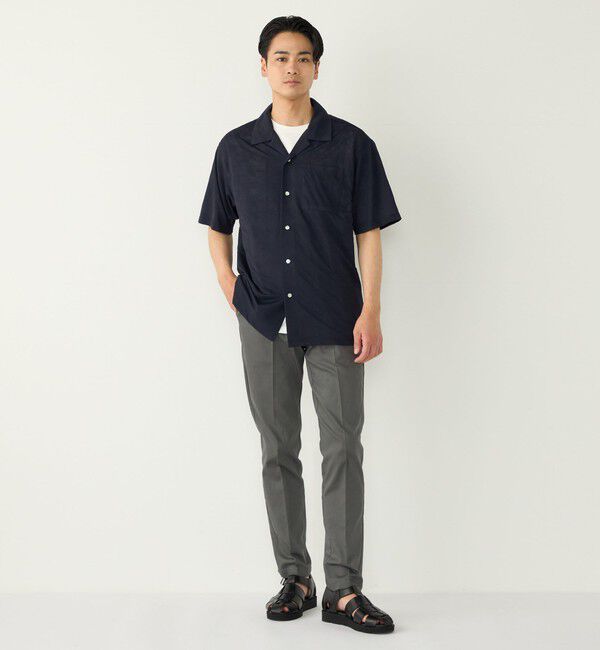 SHIPS Colors 「SHIPS Colors:〈接触冷感〉カット ジャカード オープンカラー シャツ」|シャツ・ブラウス|