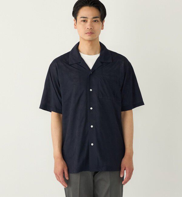 SHIPS Colors 「SHIPS Colors:〈接触冷感〉カット ジャカード オープンカラー シャツ」|シャツ・ブラウス|