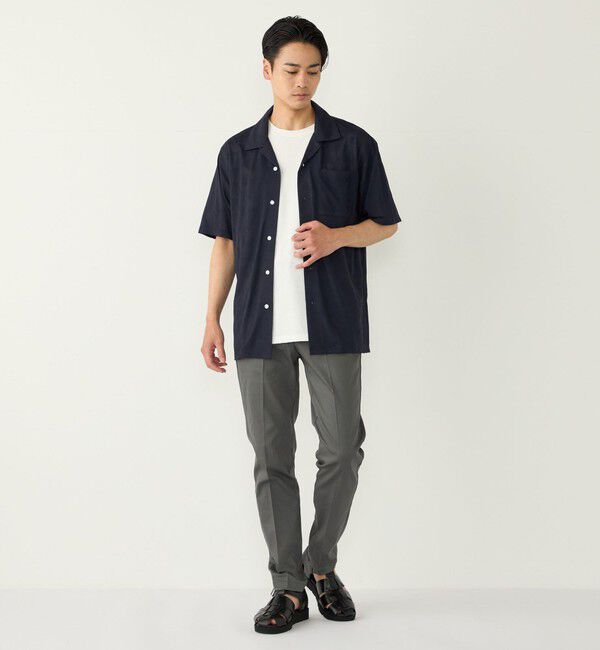 SHIPS Colors 「SHIPS Colors:〈接触冷感〉カット ジャカード オープンカラー シャツ」|シャツ・ブラウス|