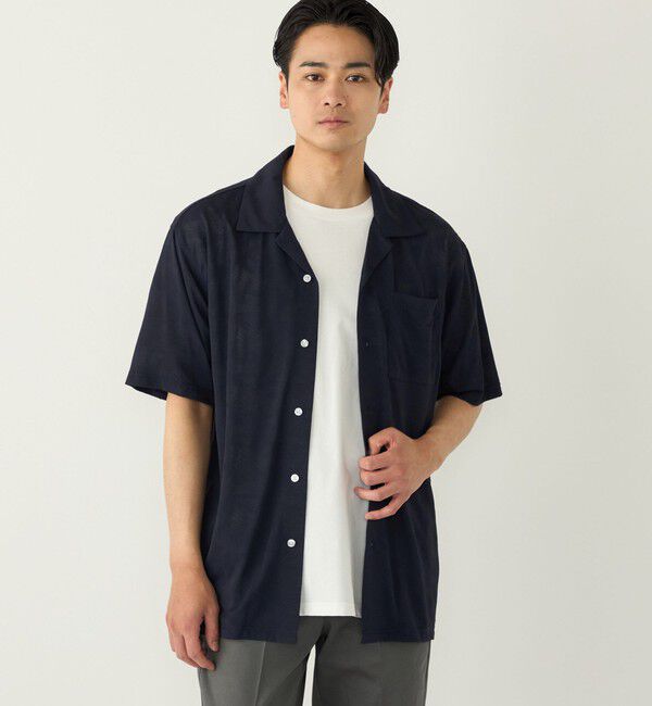 SHIPS Colors 「SHIPS Colors:〈接触冷感〉カット ジャカード オープンカラー シャツ」|シャツ・ブラウス|