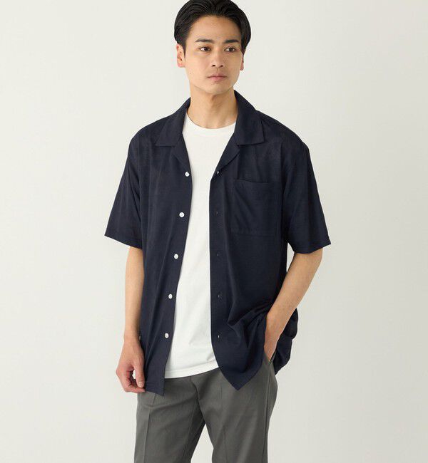 SHIPS Colors 「SHIPS Colors:〈接触冷感〉カット ジャカード オープンカラー シャツ」|シャツ・ブラウス|