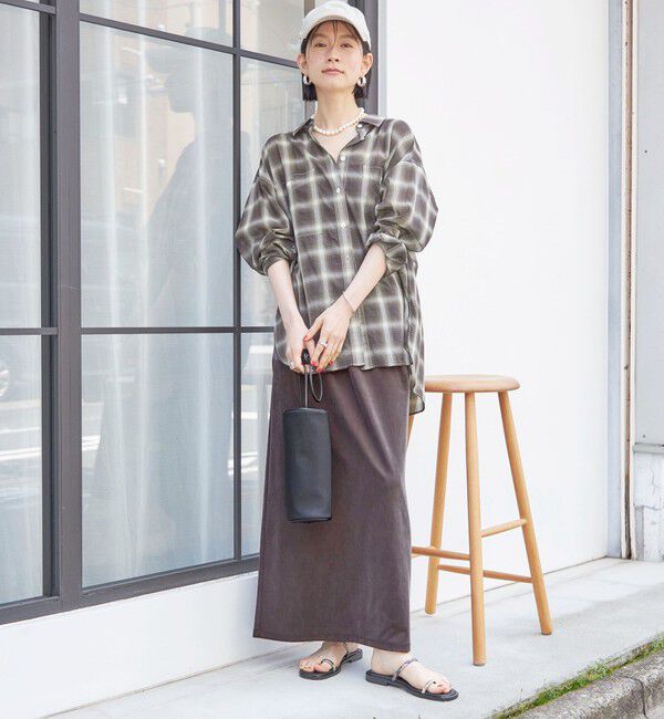 SHIPS for women「〈手洗い可能〉シアー チェック オーバー サイズ シャツ」|シャツ・ブラウス|
