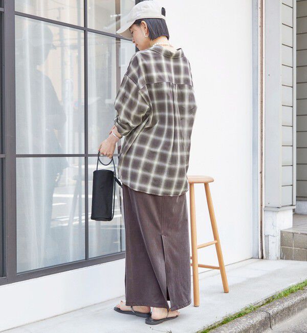 SHIPS for women「〈手洗い可能〉シアー チェック オーバー サイズ シャツ」|シャツ・ブラウス|