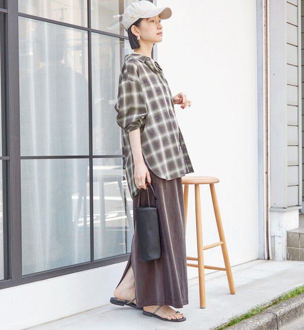 SHIPS for women「〈手洗い可能〉シアー チェック オーバー サイズ シャツ」|シャツ・ブラウス|