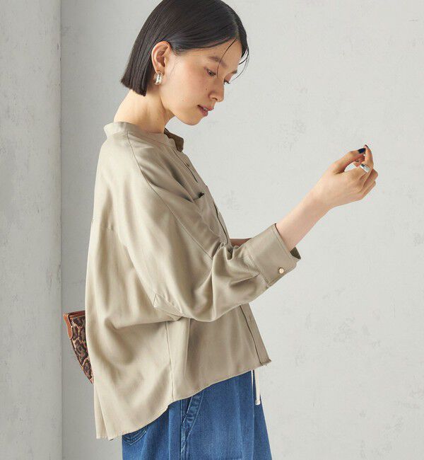 SHIPS for women「〈手洗い可能〉プリシュランク ツイル ショート シャツ 羽織」|シャツ・ブラウス|