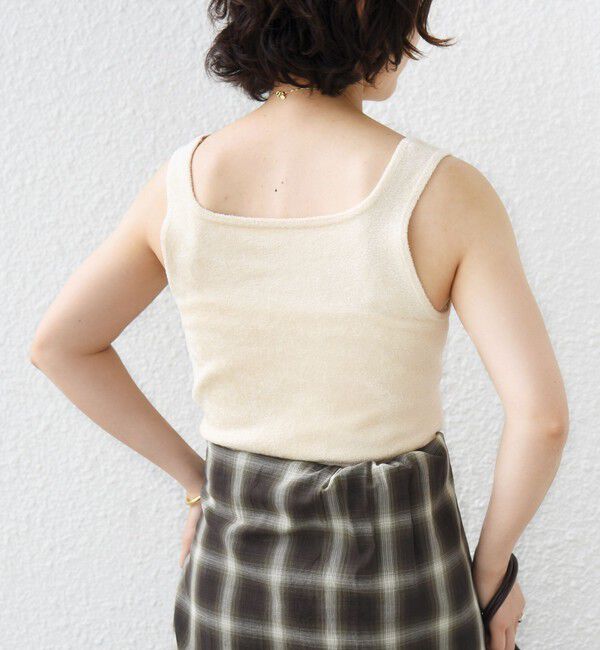 SHIPS for women「〈手洗い可能〉ミニシャギー 前後 2WAY スクエア ニット タンク」|タンクトップ|