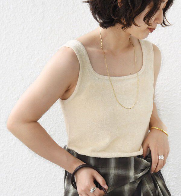 SHIPS for women「〈手洗い可能〉ミニシャギー 前後 2WAY スクエア ニット タンク」|タンクトップ|