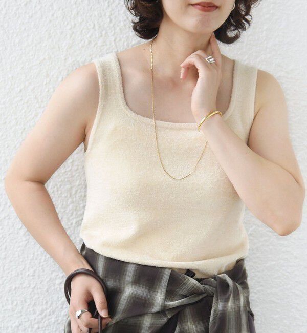 SHIPS for women「〈手洗い可能〉ミニシャギー 前後 2WAY スクエア ニット タンク」|タンクトップ|