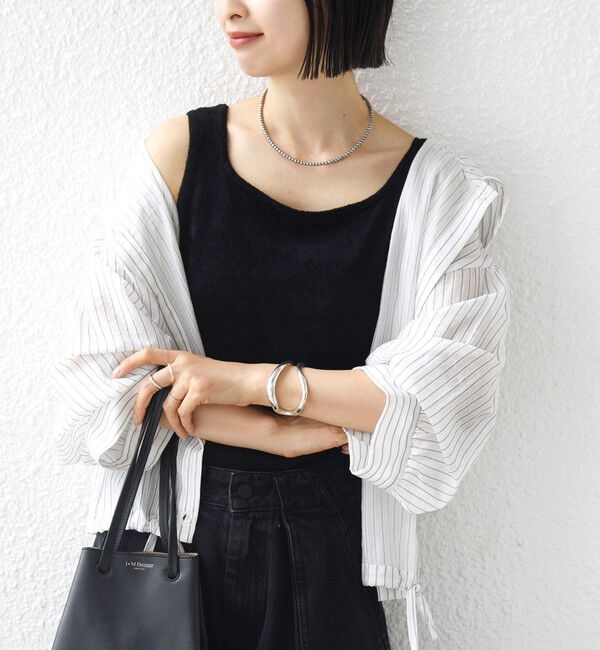 SHIPS for women「〈手洗い可能〉ミニシャギー 前後 2WAY スクエア ニット タンク」|タンクトップ|