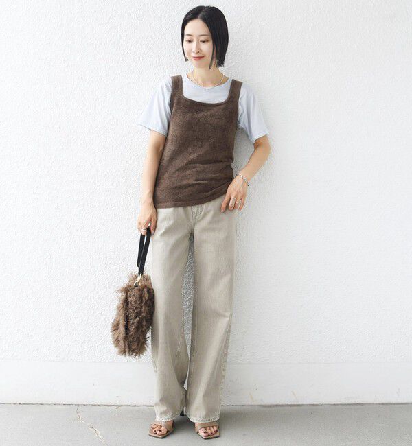 SHIPS for women「〈手洗い可能〉ミニシャギー 前後 2WAY スクエア ニット タンク」|タンクトップ|