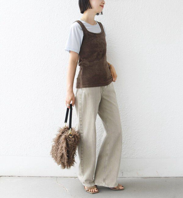 SHIPS for women「〈手洗い可能〉ミニシャギー 前後 2WAY スクエア ニット タンク」|タンクトップ|