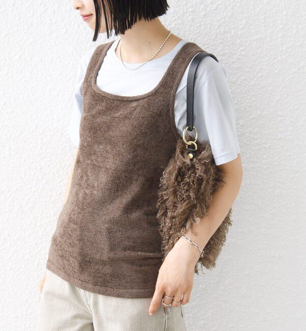 SHIPS for women「〈手洗い可能〉ミニシャギー 前後 2WAY スクエア ニット タンク」|タンクトップ|
