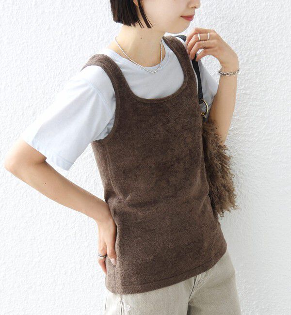 SHIPS for women「〈手洗い可能〉ミニシャギー 前後 2WAY スクエア ニット タンク」|タンクトップ|
