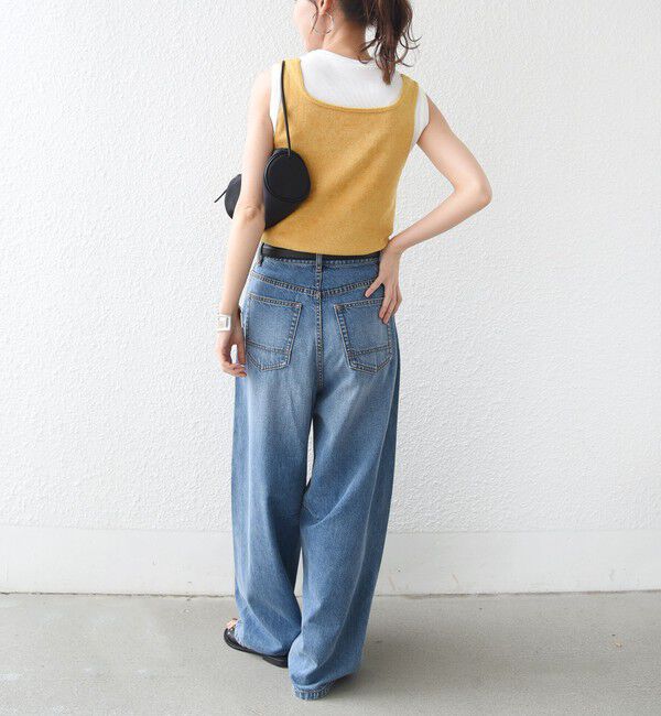 SHIPS for women「〈手洗い可能〉ミニシャギー 前後 2WAY スクエア ニット タンク」|タンクトップ|