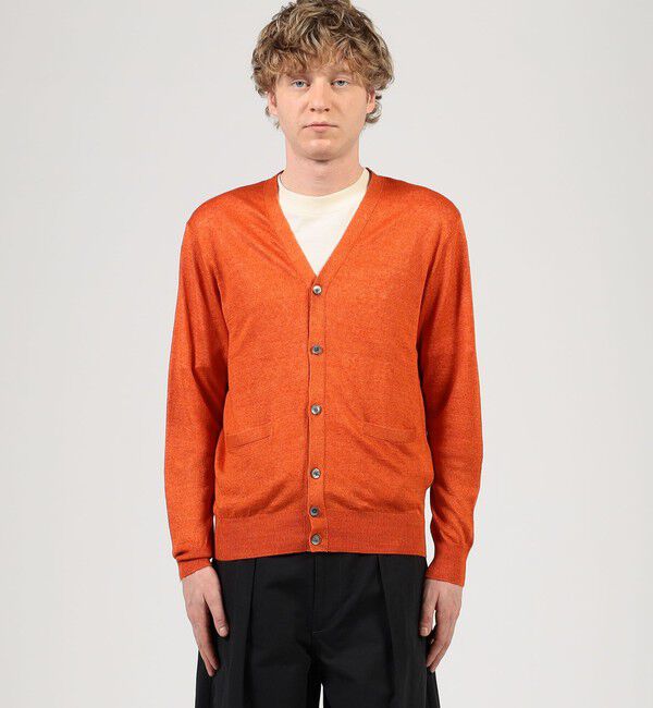 TOMORROWLAND MENS「TOMORROWLAND tricot ティントリネン 14ゲージVネックカーディガン」|カーディガン|