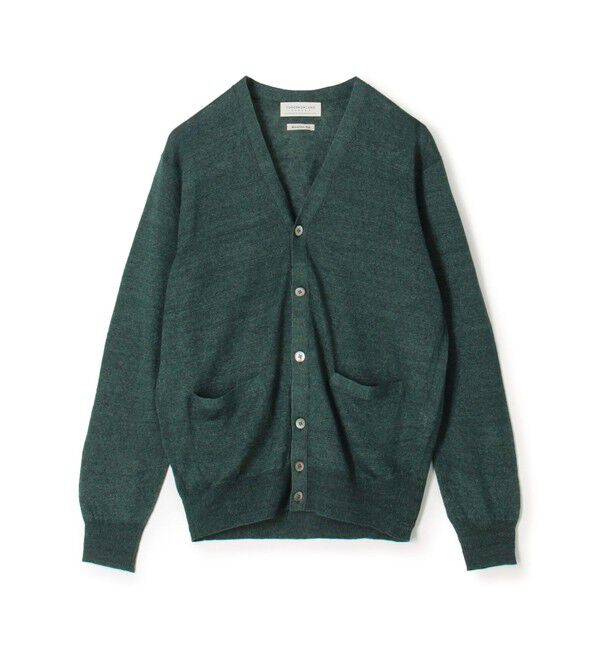TOMORROWLAND MENS「TOMORROWLAND tricot ティントリネン 14ゲージVネックカーディガン」|カーディガン|57 グリーン