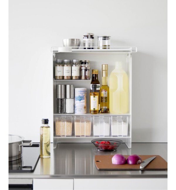 journal standard Furniture「《WEB限定》【tower/タワー】前が開く 隠せる調味料ラック」|食器・キッチングッズ|