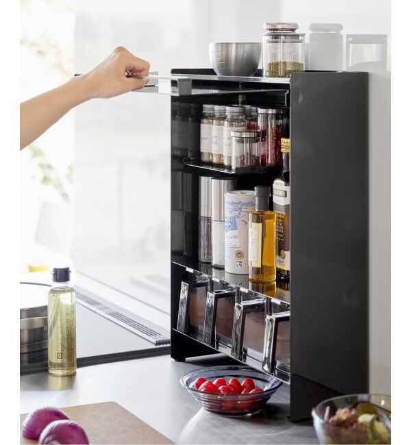 journal standard Furniture「《WEB限定》【tower/タワー】前が開く 隠せる調味料ラック」|食器・キッチングッズ|