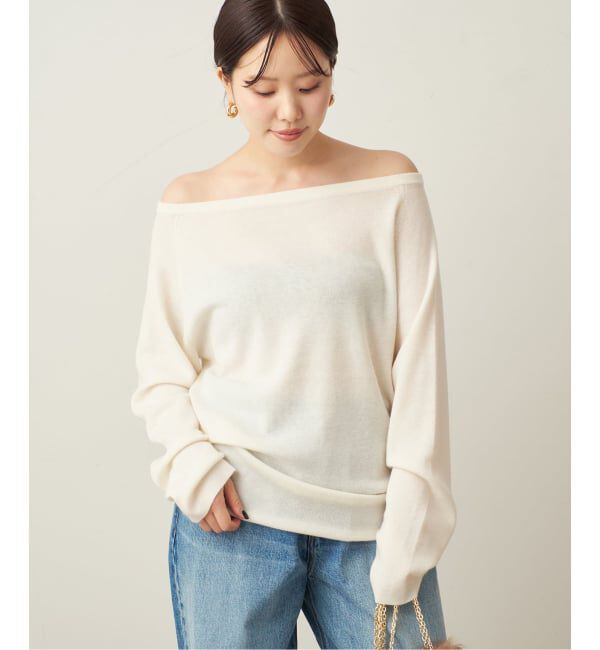 Plage「《追加予約》Off shoulder slit ニット 4」|ニット・セーター|