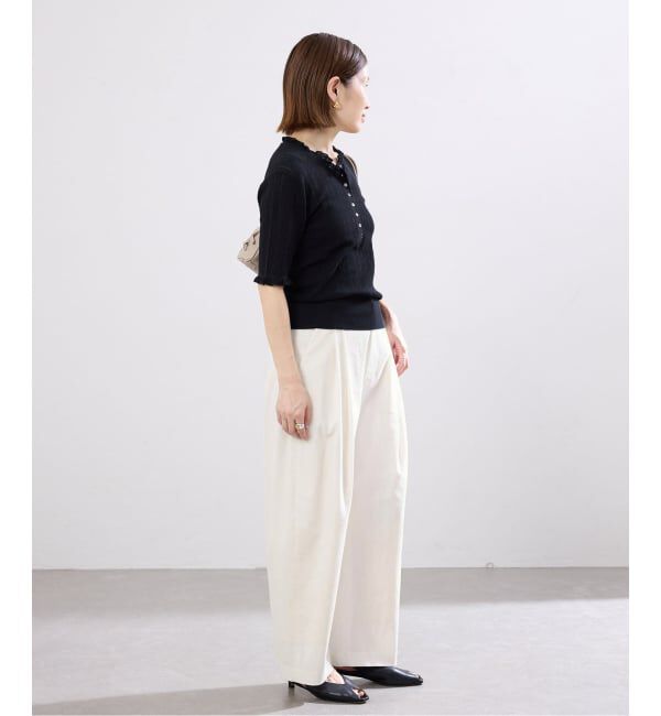 IENA「《追加》ウォッシャブル リネンミックスコクーンスラックス」|スラックス|