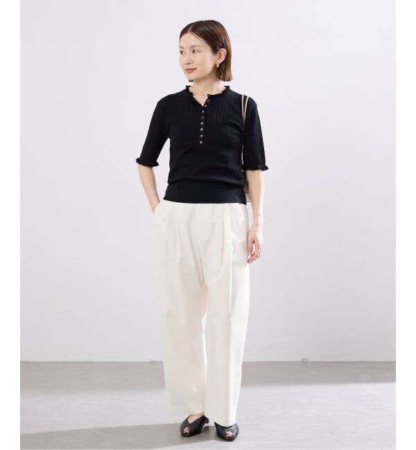 IENA「《追加》ウォッシャブル リネンミックスコクーンスラックス」|スラックス|