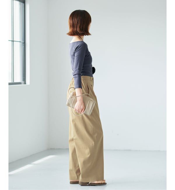 IENA「《追加》ウォッシャブル リネンミックスコクーンスラックス」|スラックス|