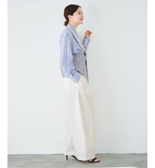 IENA「《追加》ウォッシャブル リネンミックスコクーンスラックス」|スラックス|