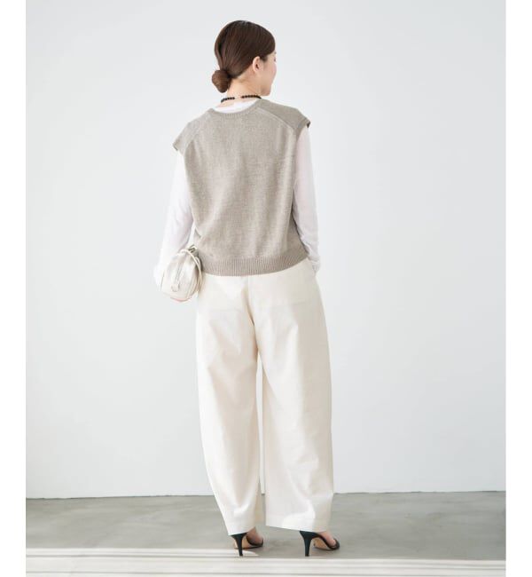 IENA「《追加》ウォッシャブル リネンミックスコクーンスラックス」|スラックス|