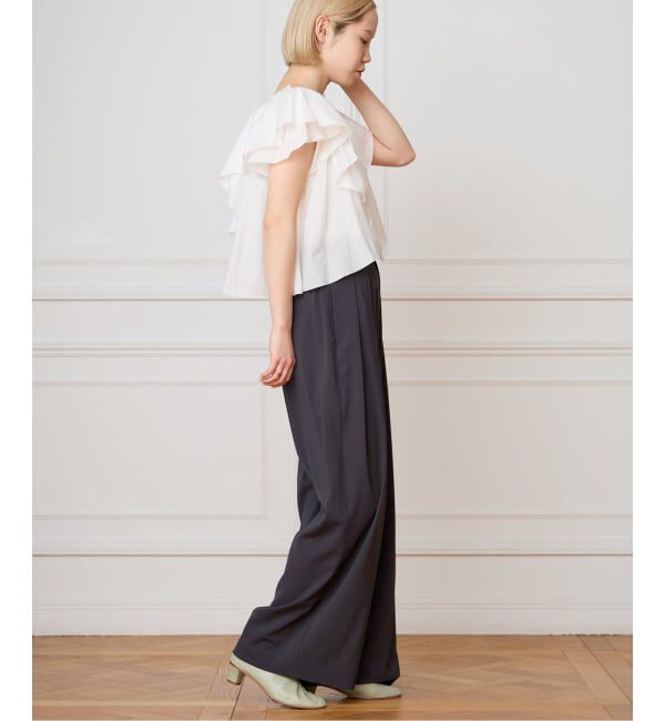 IENA LA BOUCLE「《追加》IENA LA BOUCLE レース Vネックブラウス」|シャツ・ブラウス|
