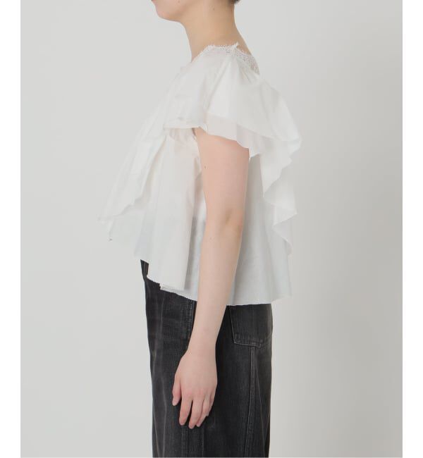 IENA LA BOUCLE「《追加》IENA LA BOUCLE レース Vネックブラウス」|シャツ・ブラウス|