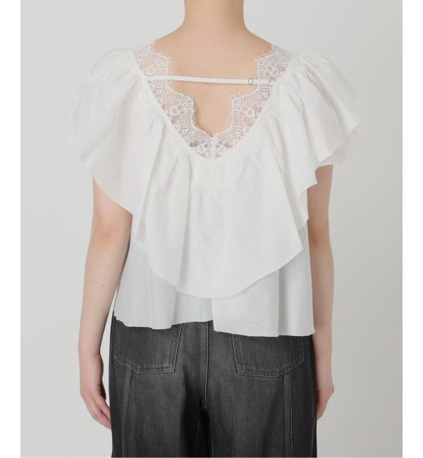 IENA LA BOUCLE「《追加》IENA LA BOUCLE レース Vネックブラウス」|シャツ・ブラウス|