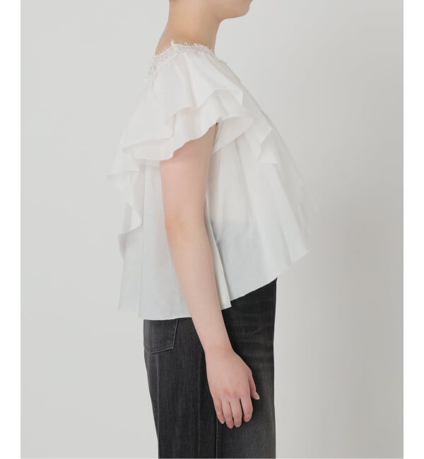 IENA LA BOUCLE「《追加》IENA LA BOUCLE レース Vネックブラウス」|シャツ・ブラウス|