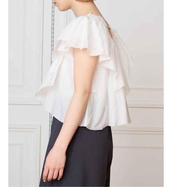 IENA LA BOUCLE「《追加》IENA LA BOUCLE レース Vネックブラウス」|シャツ・ブラウス|