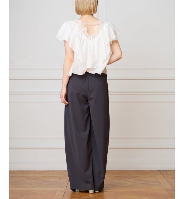 IENA LA BOUCLE「《追加》IENA LA BOUCLE レース Vネックブラウス」|シャツ・ブラウス|