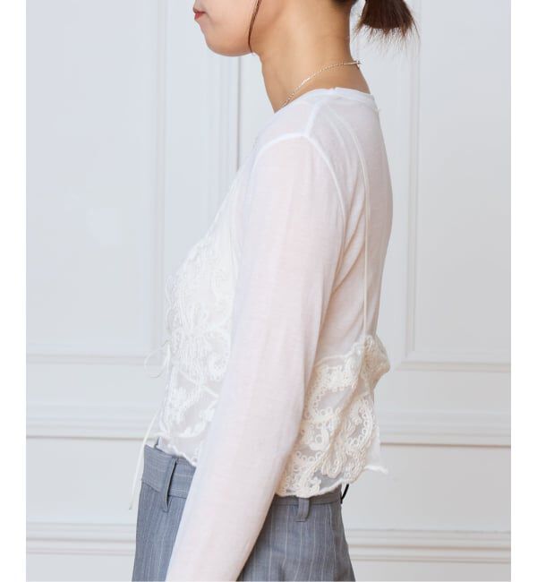 IENA LA BOUCLE「IENA LA BOUCLE メッシュエブロイダリービスチェ」|キャミソール|