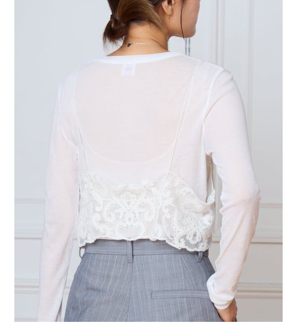 IENA LA BOUCLE「IENA LA BOUCLE メッシュエブロイダリービスチェ」|キャミソール|