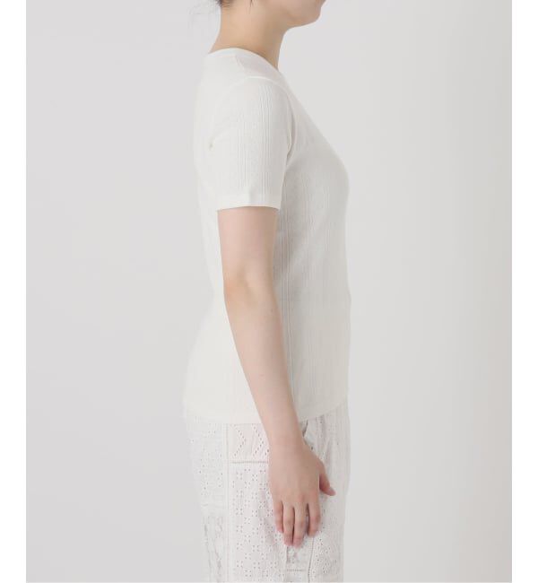 IENA LA BOUCLE「IENA LA BOUCLE アイレットメッシュクルーネックTシャツ」|Tシャツ・カットソー|