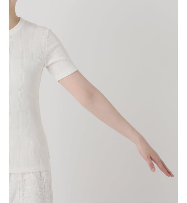 IENA LA BOUCLE「IENA LA BOUCLE アイレットメッシュクルーネックTシャツ」|Tシャツ・カットソー|
