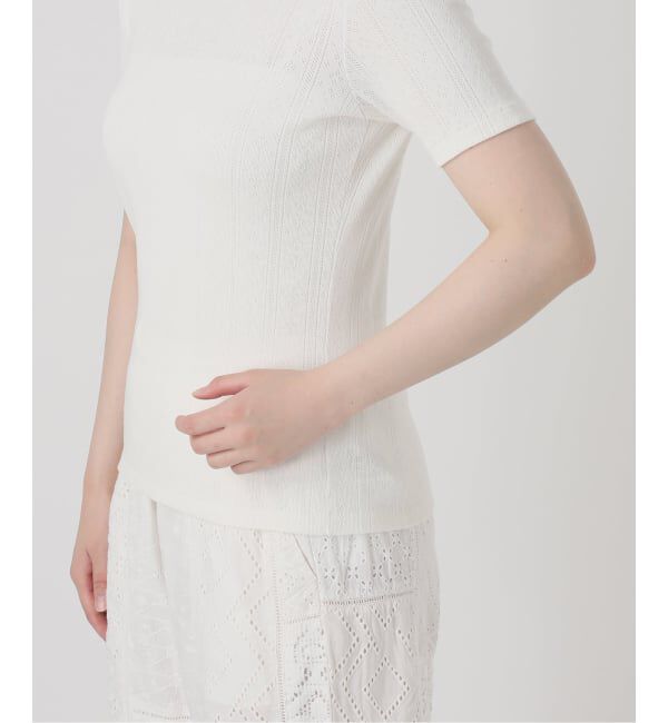 IENA LA BOUCLE「IENA LA BOUCLE アイレットメッシュクルーネックTシャツ」|Tシャツ・カットソー|