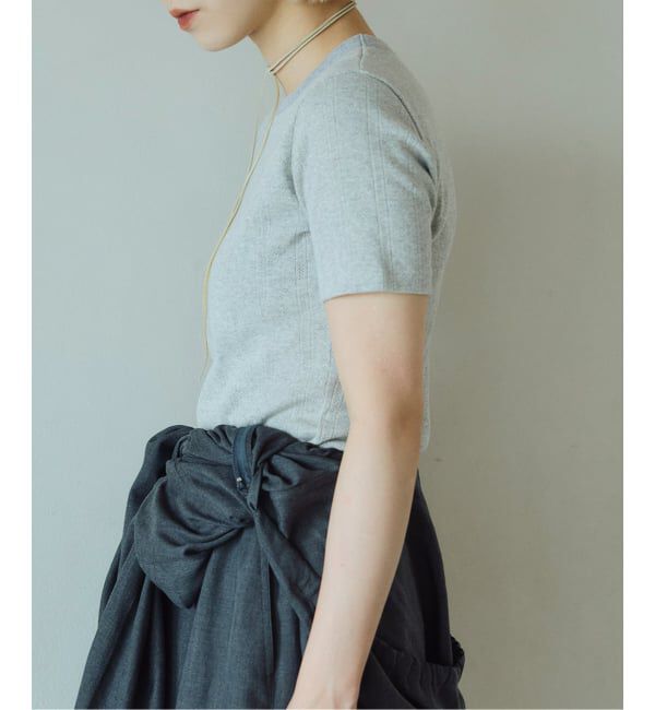 IENA LA BOUCLE「IENA LA BOUCLE アイレットメッシュクルーネックTシャツ」|Tシャツ・カットソー|