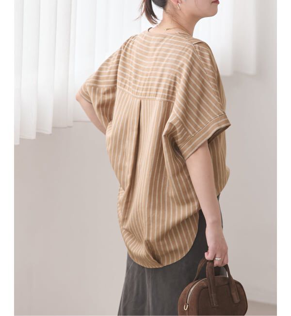 JOURNAL STANDARD「レーヨン麻ノーカラーブラウス」|シャツ・ブラウス|