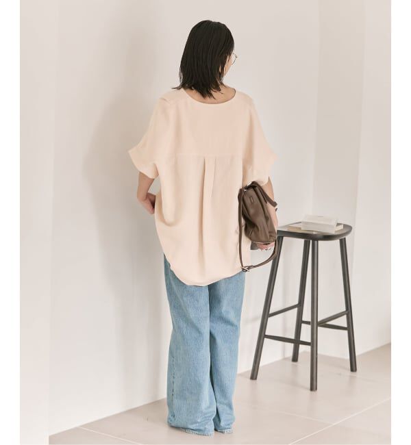 JOURNAL STANDARD「レーヨン麻ノーカラーブラウス」|シャツ・ブラウス|