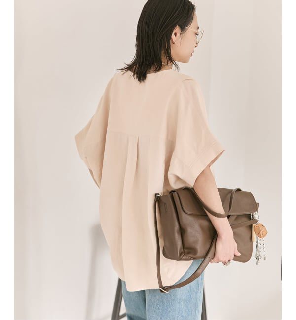 JOURNAL STANDARD「レーヨン麻ノーカラーブラウス」|シャツ・ブラウス|